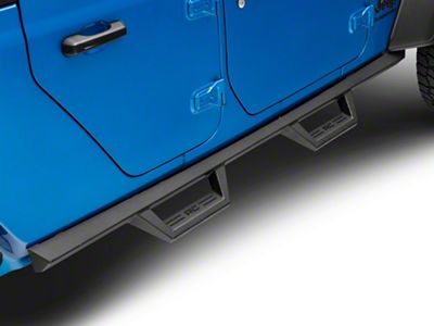Rough Country Contoured Drop Side Step Bars; Black (20-25 Jeep Gladiator JT)