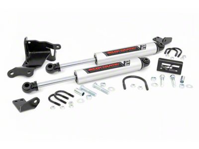 Rough Country Dual V2 Steering Stabilizer for 2.50+ Inch Lift (20-25 Jeep Gladiator JT)