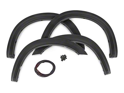 Rough Country Flex-Fit Front and Rear Floor Mats; Black (20-25 Jeep Gladiator JT w/ Rear Under Seat Storage)