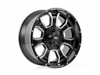 Rough Country 93 Series Gloss Black Machined Wheel; 20x10; -18mm Offset (20-25 Jeep Gladiator JT)