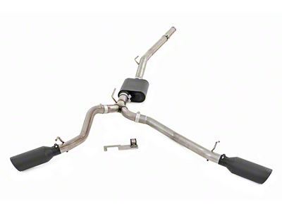 Rough Country Performance Dual Exhaust System with Black Tips; Side Exit (20-25 3.6L Jeep Gladiator JT)