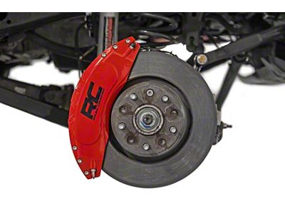 Rough Country Brake Caliper Covers; Red; Front and Rear (20-25 Jeep Gladiator JT)