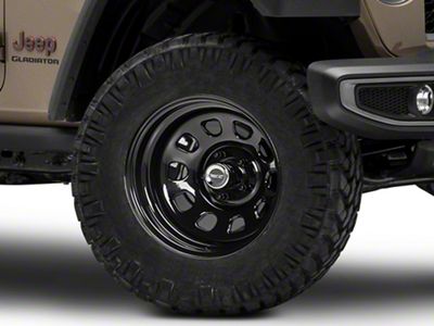 Rough Country Steel Gloss Black Wheel; 17x9; -12mm Offset (20-25 Jeep Gladiator JT)