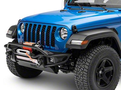 Rough Country Tubular Winch Front Bumper; Satin Black (20-25 Jeep Gladiator JT)