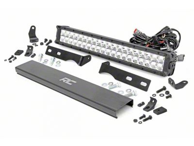 Rough Country Suspension 20-Inch Chrome Series White DRL LED Light Bar Hidden Bumper Kit (11-20 Jeep Grand Cherokee WK2 w/o Active Cruise Control)