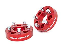 Rough Country 1.50-Inch Wheel Spacers; Anodized Red (87-06 Jeep Wrangler YJ & TJ)