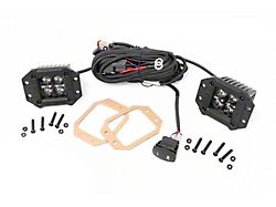 Rough Country Offroad 2-Inch Black Series Flush Mount Amber DRL LED Cube Lights; Spot Beam (Universal; Some Adaptation May Be Required)