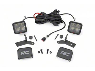 Rough Country 2-Inch Spectrum Series Amber DRL LED Cube Lights with Windshield Mounting Brackets (18-25 Jeep Wrangler JL, Excluding Rubicon 392)