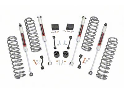 Rough Country 2.50-Inch Suspension Lift Kit with M1 Monotube Shocks (18-23 2.0L or 3.6L Jeep Wrangler JL 4-Door, Excluding 4xe, Rubicon)