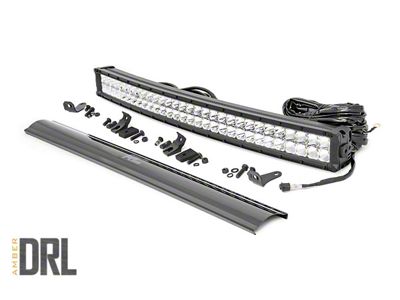 Rough Country Suspension 30-Inch Chrome Series Curved Cool White DRL LED Light Bar; Spot/Flood Beam (Universal; Some Adaptation May Be Required)