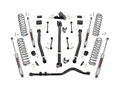 Rough Country 3.50-Inch Suspension Lift Kit with Adjustable Control Arms and Premium N3 Shocks; Stage 2 (18-23 Jeep Wrangler JL 2-Door, Excluding Rubicon)