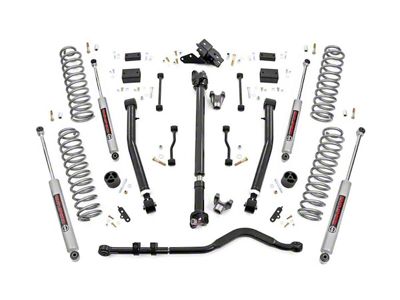 Rough Country Suspension 3.50-Inch Suspension Lift Kit with Adjustable Control Arms and Premium N3 Shocks; Stage 2 (18-23 Jeep Wrangler JL 2-Door Rubicon)