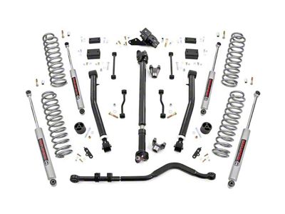 Rough Country Suspension 3.50-Inch Suspension Lift Kit with Adjustable Lower Control Arms and Premium N3 Shocks (24-25 Jeep Wrangler JL 2-Door Rubicon)