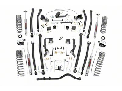 Rough Country 4-Inch Long Arm Suspension Lift Kit with Premium N3 Shocks (07-11 Jeep Wrangler JK 4-Door)