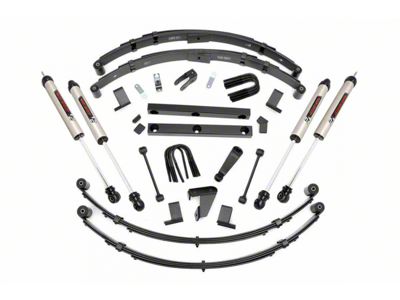 Rough Country 4-Inch Suspension Lift Kit with V2 Monotube Shocks (87-95 Jeep Wrangler YJ w/ Power Steering)
