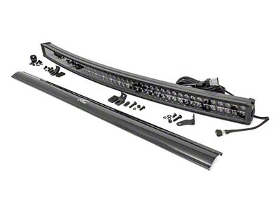 Rough Country Suspension 50-Inch Black Series Curved Cool White DRL LED Light Bar; Spot/Flood Beam (Universal; Some Adaptation May Be Required)