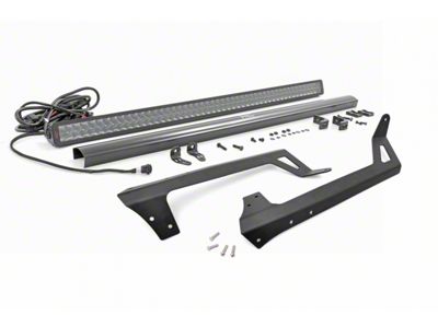 Rough Country Suspension 50-Inch Spectrum Series Dual Row Straight LED Light Bar with Upper Windshield Mounting Brackets (07-18 Jeep Wrangler JK)