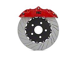 Rough Country Performance 6-Piston Front Brake Kit with Drilled and Slotted Rotors; Red Calipers (07-18 Jeep Wrangler JK)