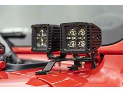 Rough Country Black Series Amber DRL Quad LED Light Pod Kit (18-25 Jeep Wrangler JL, Excluding Rubicon 392)