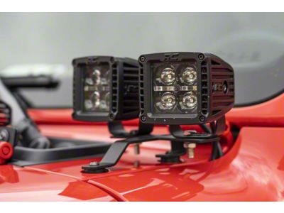 Rough Country Black Series Quad LED Light Pod Kit (18-25 Jeep Wrangler JL, Excluding Rubicon 392)