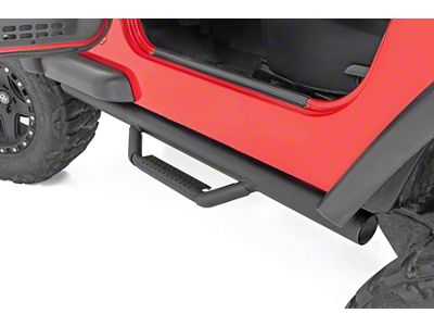 Rough Country Cab Length Nerf Side Step Bars; Black (97-06 Jeep Wrangler TJ, Excluding Unlimited)