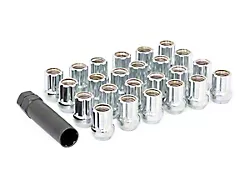 Rough Country Chrome Open End Style Lug Nut Kit; M14 x 1.5; Set of 24 (18-25 Jeep Wrangler JL)