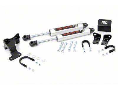 Rough Country Dual V2 Steering Stabilizer for 2+ Inch Lift (07-18 Jeep Wrangler JK)