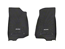 Rough Country Flex-Fit Front Floor Mats; Black (18-25 Jeep Wrangler JL w/ Automatic Transmission)