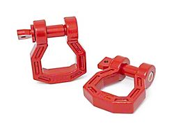Rough Country Forged D-Ring Shackle Set; Red 