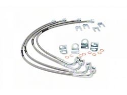 Rough Country Front and Rear Stainless Steel Brake Lines for 4 to 6-Inch Lift (07-18 Jeep Wrangler JK)