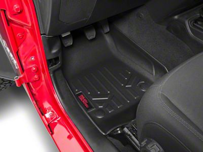 Rough Country Heavy Duty Front and Rear Floor Mats; Black (18-25 Jeep Wrangler JL 4-Door, Excluding 4xe)