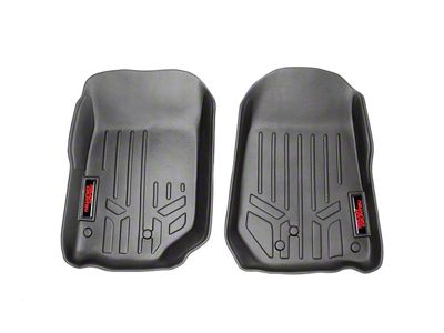 Rough Country Heavy Duty Front Floor Mats; Black (97-06 Jeep Wrangler TJ)