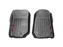 Rough Country Heavy Duty Front Floor Mats; Black (14-18 Jeep Wrangler JK 4-Door)