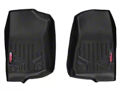 Rough Country Heavy Duty Front Floor Mats; Black (18-25 Jeep Wrangler JL 4-Door, Excluding 4xe)