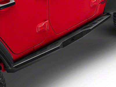 Rough Country Heavy Duty Rock Sliders; Flat Black (18-25 Jeep Wrangler JL 4-Door)