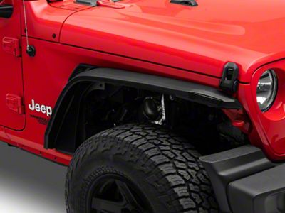 Rough Country High Clearance LED Flat Fender Flares; Textured Black (18-25 Jeep Wrangler JL)