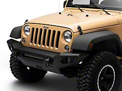 Rough Country Full-Width Front Bumper; Satin Black (07-18 Jeep Wrangler JK)