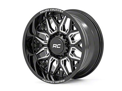Rough Country 86 Series Gloss Black Milled Wheel; 20x10; -19mm Offset (07-18 Jeep Wrangler JK)