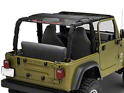 Rough Country Mesh Bikini Top Plus; Black (92-06 Jeep Wrangler YJ & TJ)
