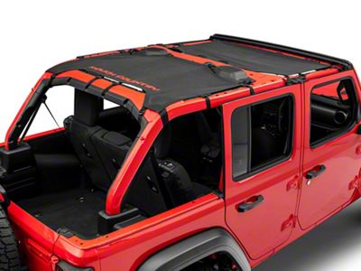 Rough Country Mesh Bikini Top Plus; Black (18-25 Jeep Wrangler JL 4-Door)