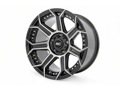 Rough Country 89 Series Black Machined Gun Metal Wheel; 17x9; -12mm Offset (18-25 Jeep Wrangler JL)