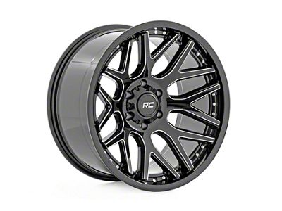 Rough Country 95 Series Gloss Black Machined Wheel; 20x10; -19mm Offset (18-25 Jeep Wrangler JL)