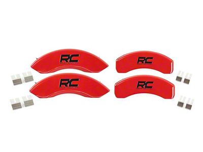Rough Country Red Brake Caliper Covers; Front & Rear (07-18 Jeep Wrangler JK)