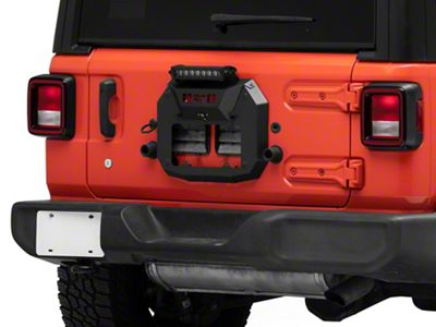 Rough Country Spare Tire Delete Kit with 8-Inch Black Series LED Light Bar (18-25 Jeep Wrangler JL)