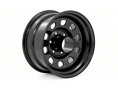 Rough Country Steel Gloss Black Wheel; 15x10; -39mm Offset (87-95 Jeep Wrangler YJ)