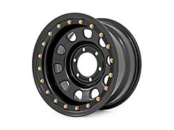Rough Country Steel Simulated Beadlock Black Wheel; 15x8; -19mm Offset (97-06 Jeep Wrangler TJ)