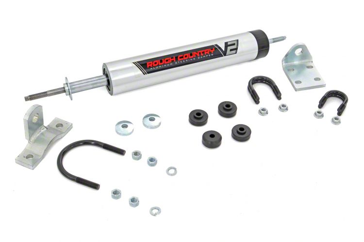 Rough Country Jeep Wrangler V2 Steering Stabilizer 8734570 (7686 Jeep