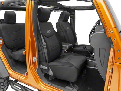 Rough Country Neoprene Seat Covers; Black (08-18 Jeep Wrangler JK 4-Door)