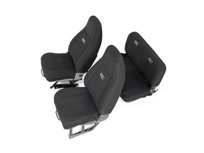 Rough Country Neoprene Seat Covers; Black (87-90 Jeep Wrangler YJ)
