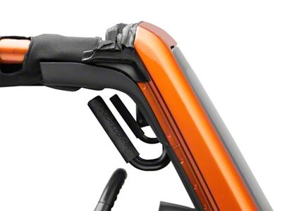 Rough Country Solid Steel Front and Rear Grab Handles; Black (07-18 Jeep Wrangler JK)